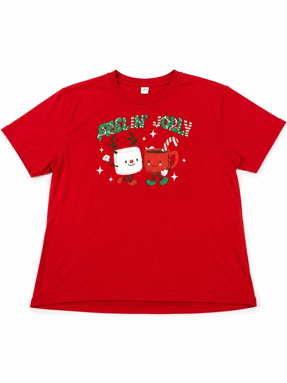 Women’s Red 'Feelin' Jolly' Holiday Graphic Tee